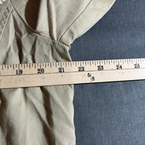 Chico's Blazer Jacket Womens Size 2 US Large Tan Ruffle Trim Embroidered Paisley - Picture 8 of 8